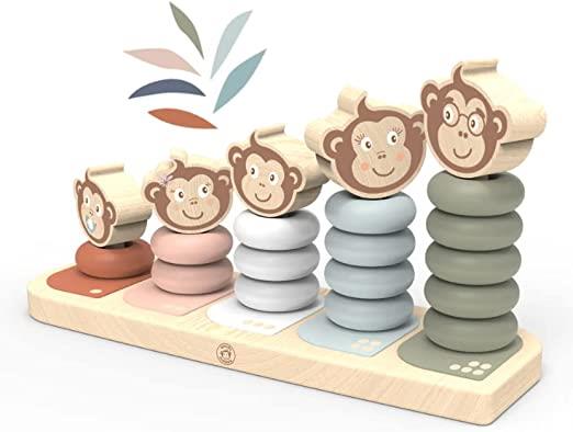 Gioco Impilabile Legno Giocattoli di Ordinamento e Impilamento in Legno Giocattoli da Puzzle in Legno Classificazione dei Blocchi