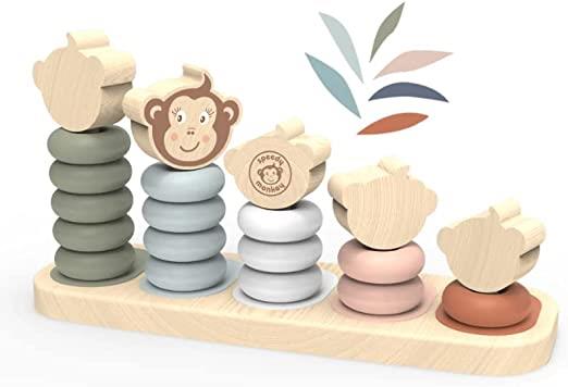 Gioco Impilabile Legno Giocattoli di Ordinamento e Impilamento in Legno Giocattoli da Puzzle in Legno Classificazione dei Blocchi - 2