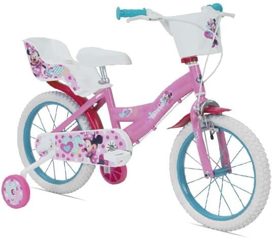 Bicicletta Minnie 3 Anni 4 Anni 3-6 Anni Bici Minnie 12 Pollici 14 Pollici 16 Pollici Alta Qualità Prodotto Originale (16 Pollici)