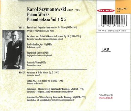 Piano Works Vol.4 & 5 - CD Audio di Karol Szymanowski - 2