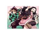 Demon Slayer: Kimetsu No Yaiba Fabric Poster Tanjiro E Nezuko 84 X 118 Cm Popbuddies