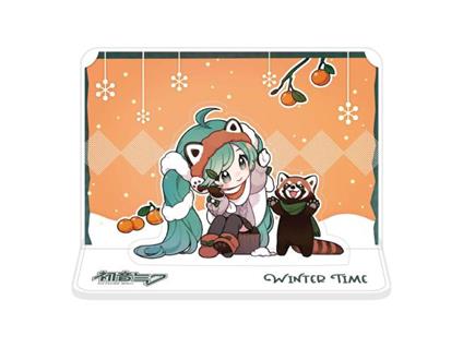 Hatsune Miku Acrylic Figura Standee Miku E Red Panda (winter Time) 11 Cm Popbuddies