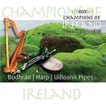 Champions of Ireland Collection. Bodhràn Harp and Uilleann Pipe