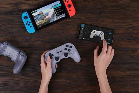 8Bitdo Pro 2 Grigio Bluetooth/USB Gamepad Analogico/Digitale Nintendo Switch, Nintendo Switch Lite, PC, iOS - 6