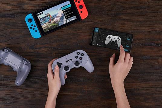 8Bitdo Pro 2 Grigio Bluetooth/USB Gamepad Analogico/Digitale Nintendo Switch, Nintendo Switch Lite, PC, iOS - 6