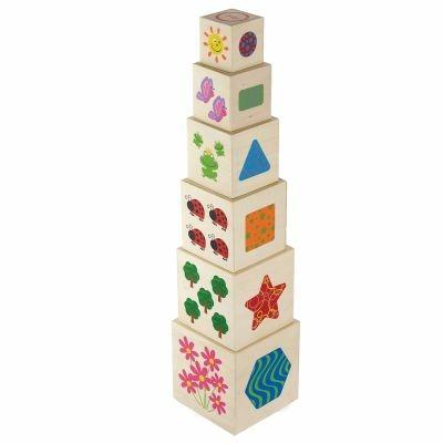 Piramide cubi in legno 6 pezzi - 5