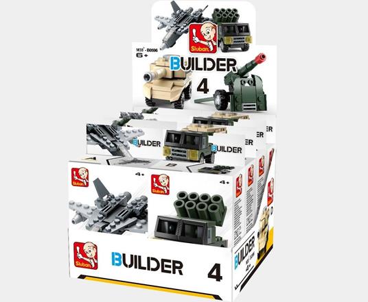 Display 8 Pz. Sluban M38-B0596. Builder. Mezzi Militari