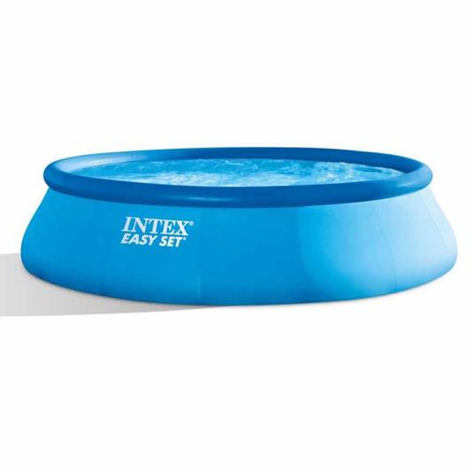 Intex Piscina Easy 457x107 Cm, Pompa Filtraggio, Scaletta Doppia, Telo Base, Copertura