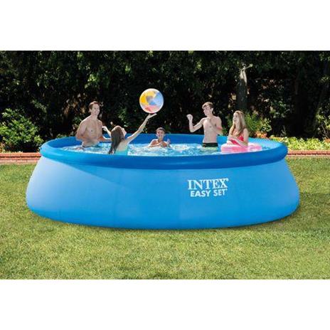 Intex Piscina Easy 457x107 Cm, Pompa Filtraggio, Scaletta Doppia, Telo Base, Copertura - 4