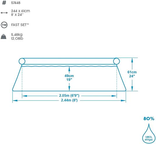 Piscina fast set - 244 x 61cm capacit 1.880 litri - 4