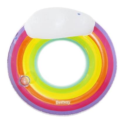 Materassino gonfiabile Anello Rainbow Dreams con poggiatesta Multicolor 43647 23