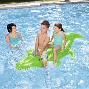 Coccodrillo Cavalcabile Gioco Gonfiabile Bambini 203x117cm Mare Piscina Bestway - 4