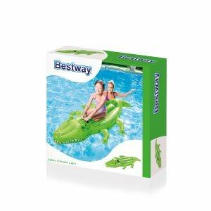 Coccodrillo Cavalcabile Gioco Gonfiabile Bambini 203x117cm Mare Piscina Bestway - 6