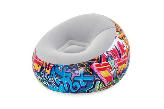 Bestway 75075 Poltrona Pouf Gonfiabile Graffiti, 112X112X66 cm