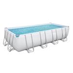 Bestway Piscina Rettangolare Power Steel 56466 Grigio Chiaro - 549x274x122cm con Filtro a Sabbia