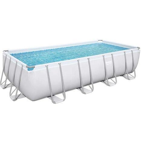 Bestway Piscina Rettangolare Power Steel 56466 Grigio Chiaro - 549x274x122cm con Filtro a Sabbia - 3