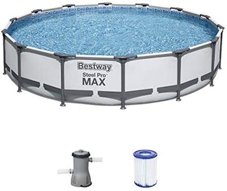 Bestway Steel Pro 56595 piscina fuori terra Piscina con bordi Piscina rotonda 10220 L Blu, Grigio