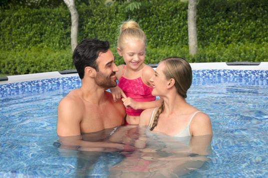Bestway Steel Pro 56595 piscina fuori terra Piscina con bordi Piscina rotonda 10220 L Blu, Grigio - 12