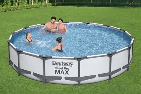 Bestway Steel Pro 56595 piscina fuori terra Piscina con bordi Piscina rotonda 10220 L Blu, Grigio - 2