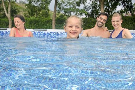 Bestway Steel Pro 56595 piscina fuori terra Piscina con bordi Piscina rotonda 10220 L Blu, Grigio - 3