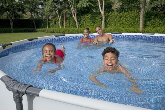 Bestway Steel Pro 56595 piscina fuori terra Piscina con bordi Piscina rotonda 10220 L Blu, Grigio - 6