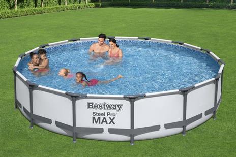 Bestway Steel Pro 56595 piscina fuori terra Piscina con bordi Piscina rotonda 10220 L Blu, Grigio - 7
