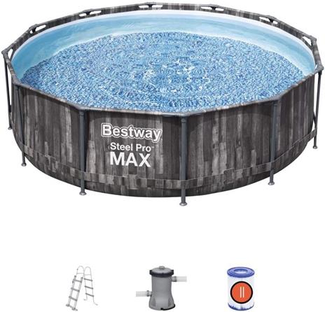 Piscina STEEL PRO MAX Con Accessori Effetto legno 5614X