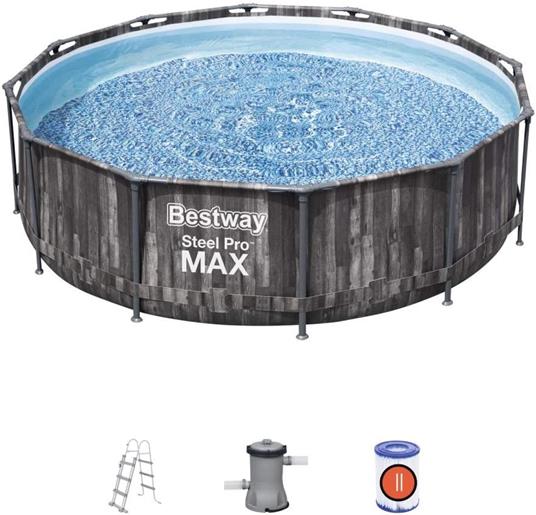 Piscina STEEL PRO MAX Con Accessori Effetto legno 5614X