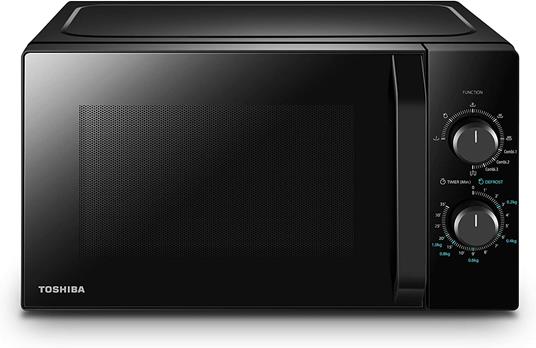 Toshiba MW2-MG20P(BK) 3-in-1 Forno Microonde Grill Combinato, 20 L, 5  Livelli di Potenza Regolabili, Timer, 800 W, Grill 1000 W, Nero [Classe di  efficienza energetica A] - Toshiba - Casa e Cucina | IBS