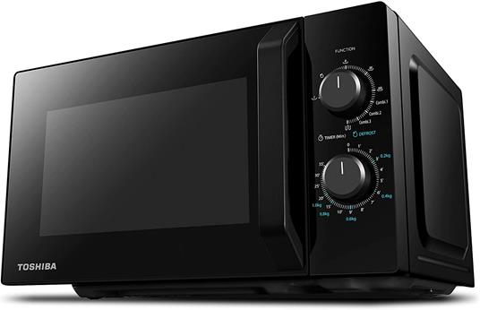 Toshiba MW2-MG20P(BK) 3-in-1 Forno Microonde Grill Combinato, 20 L, 5  Livelli di Potenza Regolabili, Timer, 800 W, Grill 1000 W, Nero [Classe di  efficienza energetica A] - Toshiba - Casa e Cucina | IBS