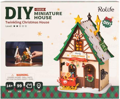 Twinkling Christmas House - Casa di Natale scintillante. Robotime - 3