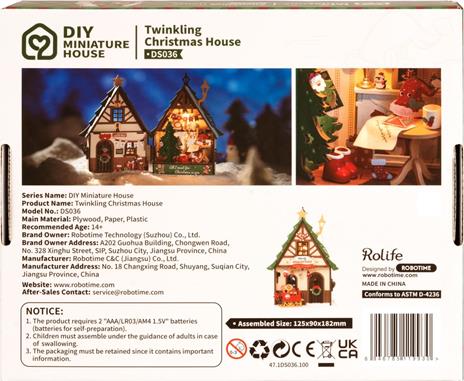 Twinkling Christmas House - Casa di Natale scintillante. Robotime - 6