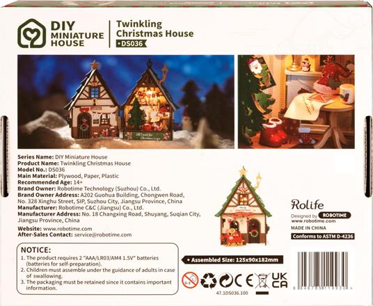Twinkling Christmas House - Casa di Natale scintillante. Robotime - 6