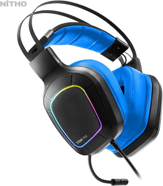TITAN PRO Cuffie Gaming Blu - Surround Sound 7.1 PC/PS4/PS5 - 4
