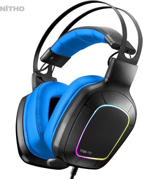 TITAN PRO Cuffie Gaming Blu - Surround Sound 7.1 PC/PS4/PS5 - 5