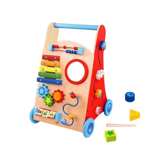 Carrello Primi Passi Educativo In Legno Con Giochi Educativi Tooky Toy  Tkc409A - Tooky Toy - Primi giochi - Giocattoli