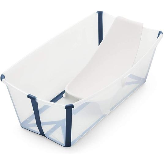 Vaschetta Bagnetto Flexibath Trasparent Blue Con Newborn Incluso
