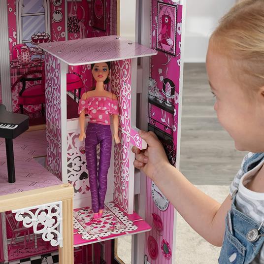 KidKraft 65093 Casa delle Bambole in Legno Amelia per Bambole di 30 cm con 15 Accessori Inclusi e 3 Livelli di Gioco - 4