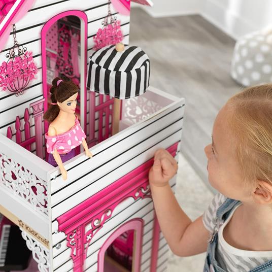 KidKraft 65093 Casa delle Bambole in Legno Amelia per Bambole di 30 cm con 15 Accessori Inclusi e 3 Livelli di Gioco - 5
