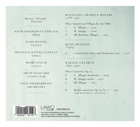 Musica per Oboe - SuperAudio CD di Wolfgang Amadeus Mozart,Harald Saeverud,David Strunck - 2