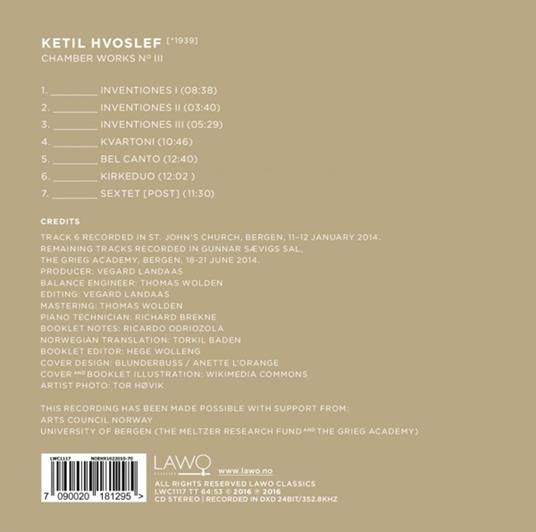 Hvoslef Chamber Works 3 - CD Audio di Hvoslef Chamber Music Project - 3