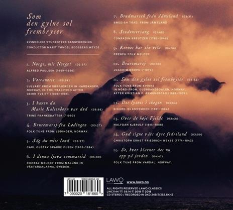 Som Den Gylne Sol Frembryter - CD Audio di Kvindelige Studenters Sangforening - 2