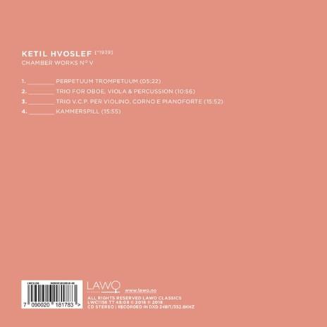 Hvoslef Chamber Works 5 - CD Audio di Hvoslef Chamber Music Project - 2