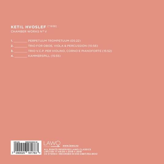 Hvoslef Chamber Works 5 - CD Audio di Hvoslef Chamber Music Project - 2