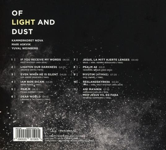 Of Light And Dust - CD Audio di Kammerkoret Nova - 2