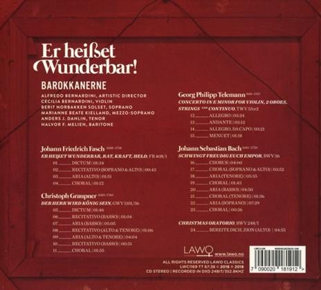 Er Heiset Wunderbar! - CD Audio di Barokkanerne - 2