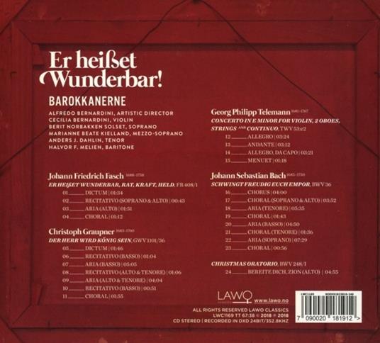Er Heiset Wunderbar! - CD Audio di Barokkanerne - 2