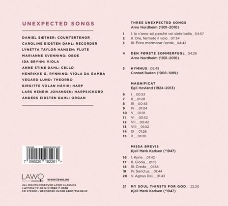 Unexpected Songs - CD Audio di Daniel Saether - 2
