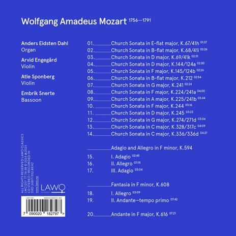 Mozart And The Organ - CD Audio di Wolfgang Amadeus Mozart,Anders Eidsten Dahl - 2