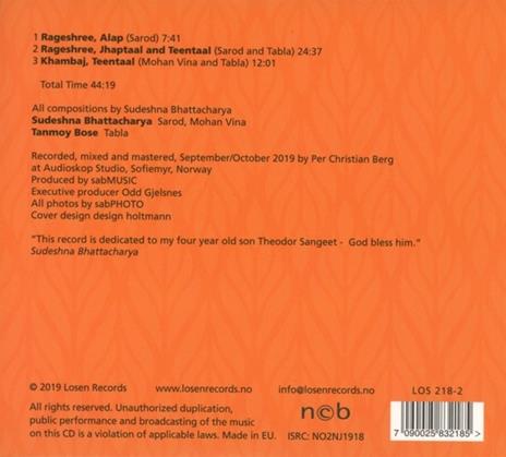 Sudeshna Bhattacharya / Tanmoy Bose - Sangeet - CD Audio - 2